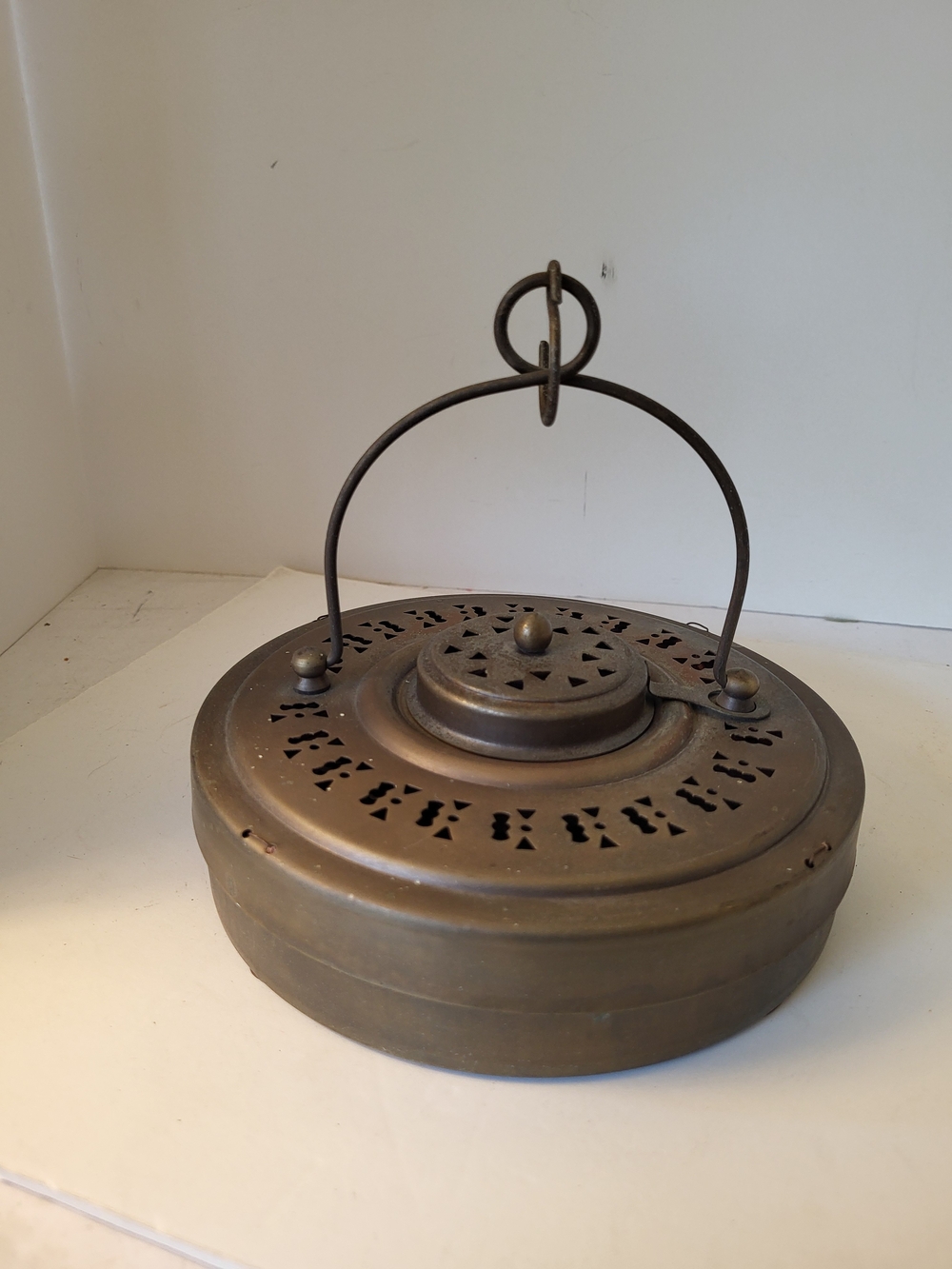 Vintage Brass Hanging Folding Travel Lantern